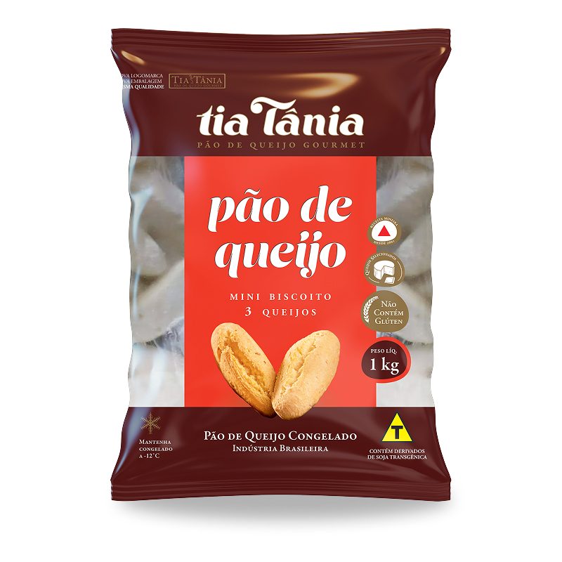 PÃO DE QUEIJO TIA TÂNIA MINI 3 QUEIJOS 1KG
